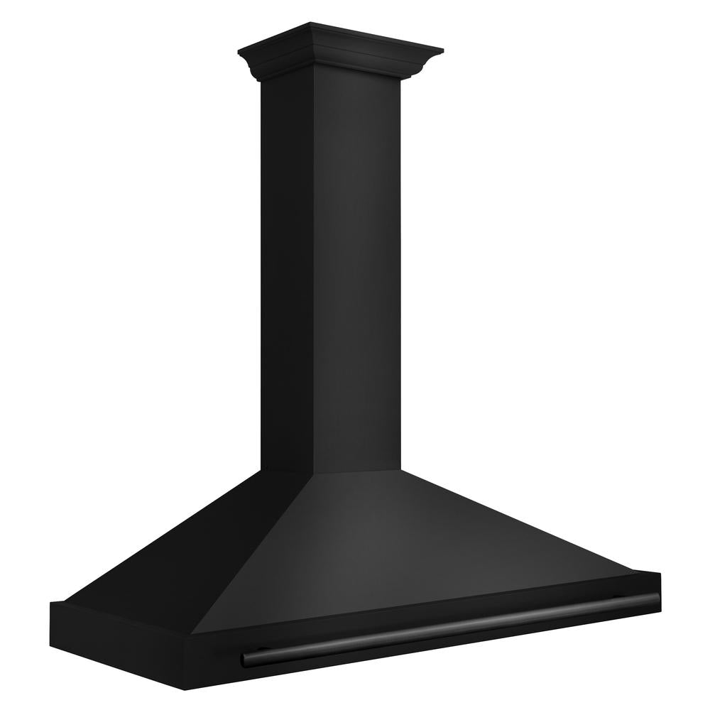 48 in. Convertible Black Stainless Steel Wall Mount Range Hood With Black Stainless Steel Handle BSKB4X48
