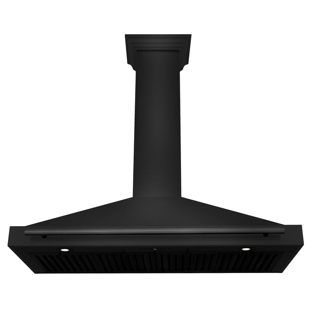 48 in. Convertible Black Stainless Steel Wall Mount Range Hood With Black Stainless Steel Handle BSKB4X48