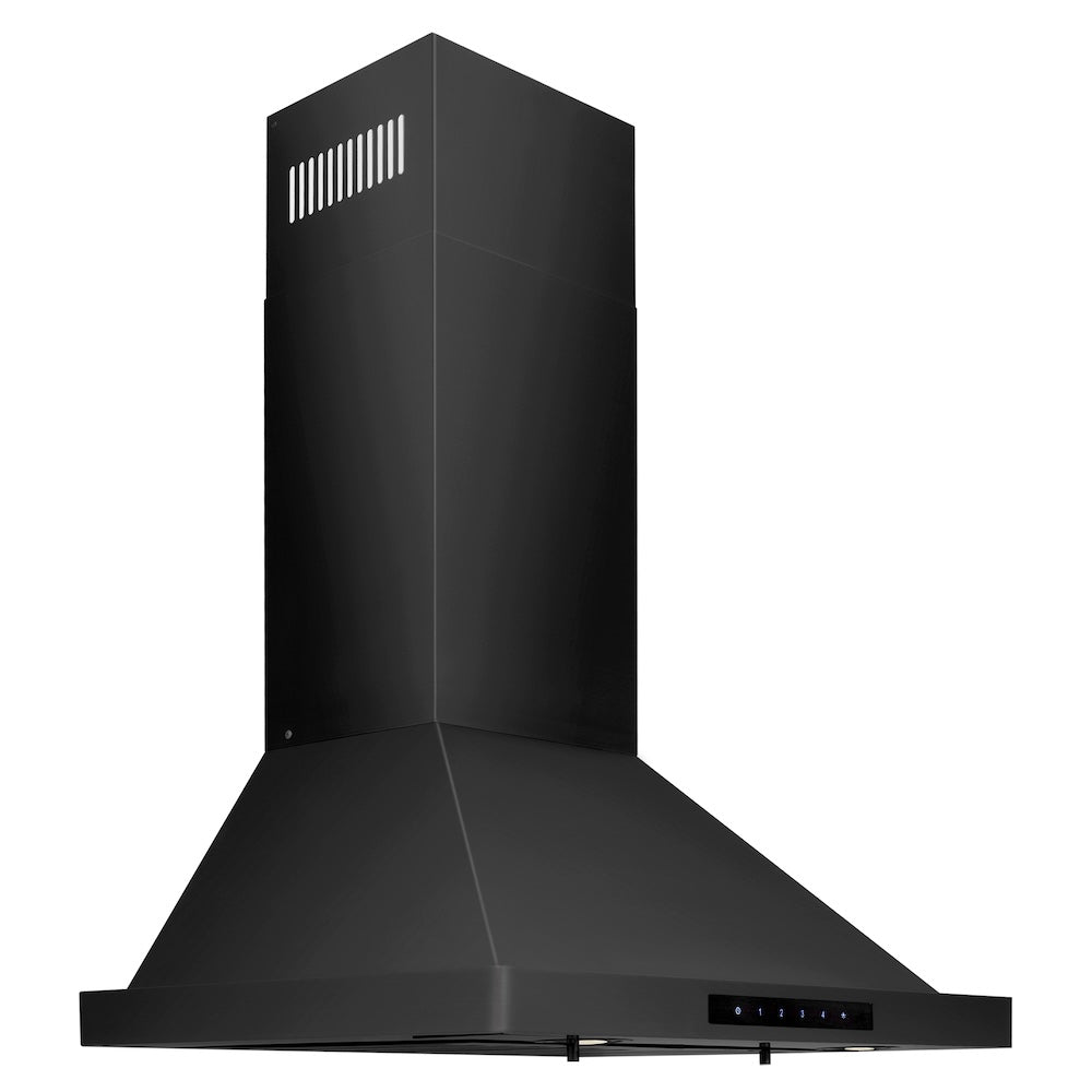 24 In. Convertible Vent Wall Mount Range Hood In Black Stainless Steel BSKBN24