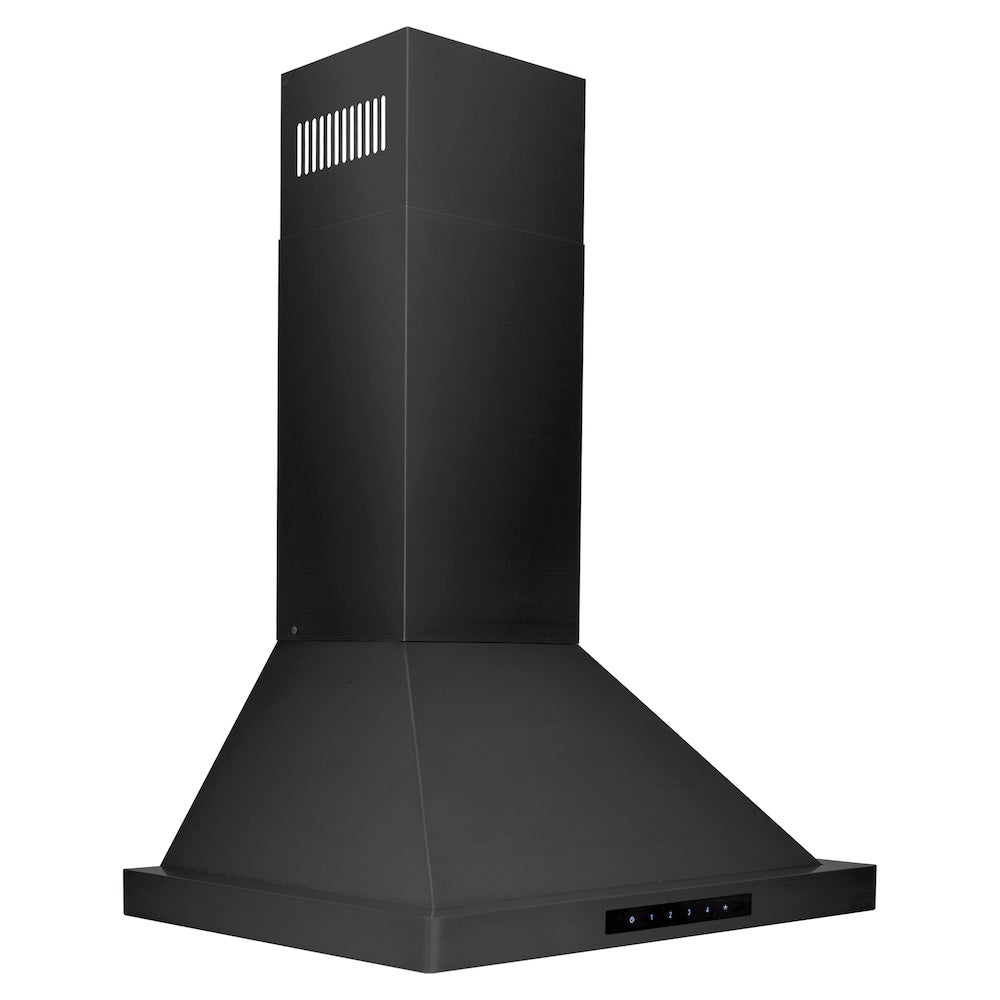 24 In. Convertible Vent Wall Mount Range Hood In Black Stainless Steel BSKBN24