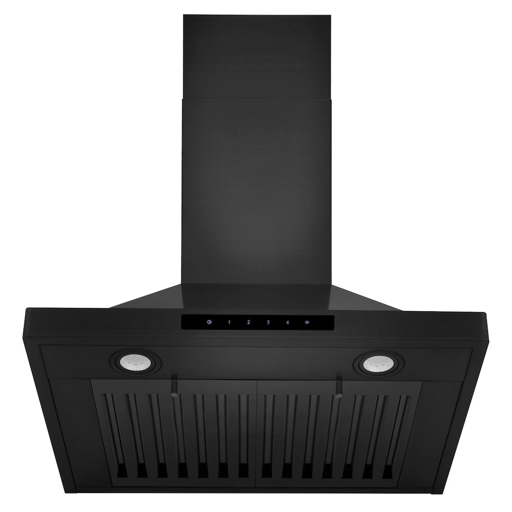 24 In. Convertible Vent Wall Mount Range Hood In Black Stainless Steel BSKBN24