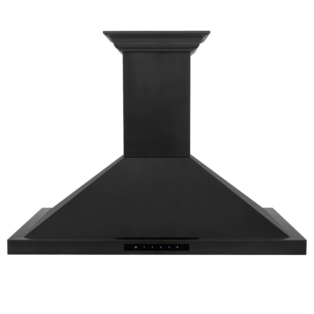 36 In. Crownsound™ Ducted Vent Wall Mount Range Hood In Black Stainless Steel With Built-in Bluetooth Speakers BSKBNCRNBT36