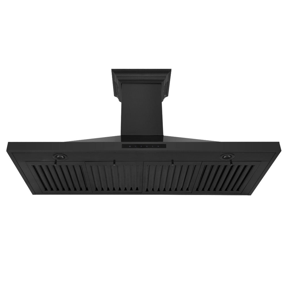 42 In. Crownsound™ Ducted Vent Wall Mount Range Hood In Black Stainless Steel With Built-in Bluetooth Speakers BSKBNCRNBT42