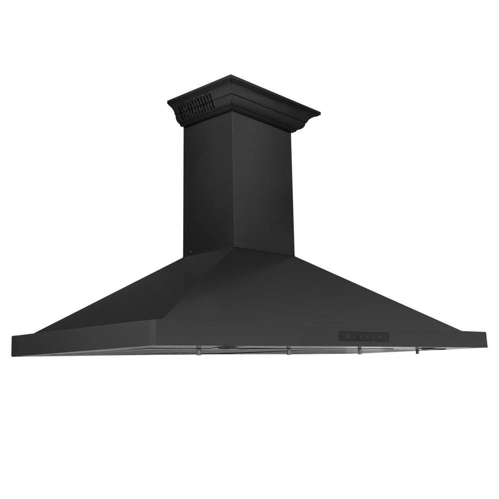 42 In. Crownsound™ Ducted Vent Wall Mount Range Hood In Black Stainless Steel With Built-in Bluetooth Speakers BSKBNCRNBT42