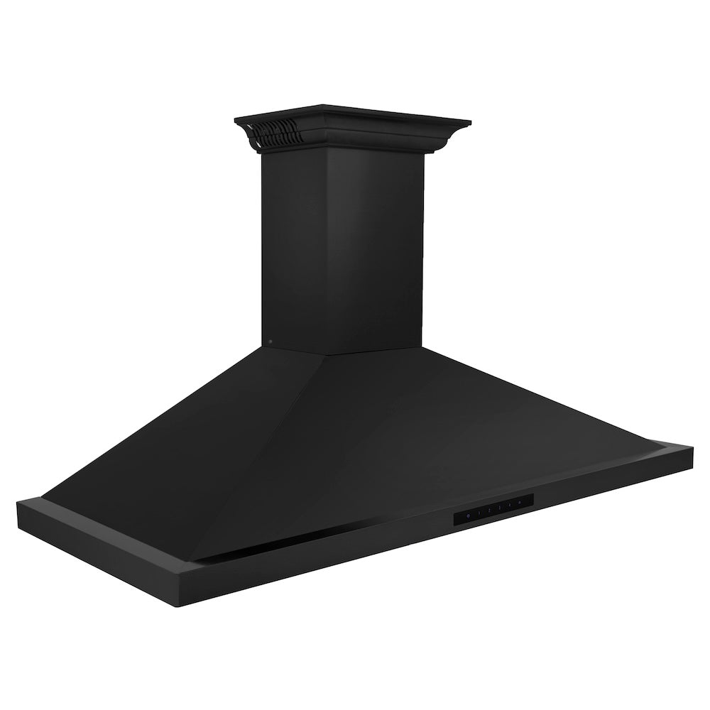 48 In. Crownsound™ Ducted Vent Wall Mount Range Hood In Black Stainless Steel With Built-in Bluetooth Speakers BSKBNCRNBT48