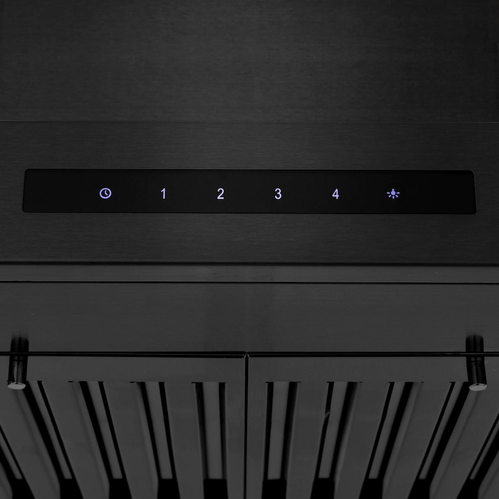 24 In. Convertible Vent Wall Mount Range Hood In Black Stainless Steel BSKEN24