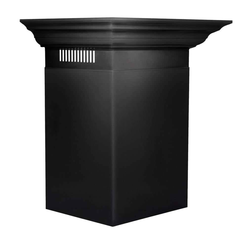 24 In. Convertible Vent Wall Mount Range Hood In Black Stainless Steel With Crown Molding BSKENCRN24