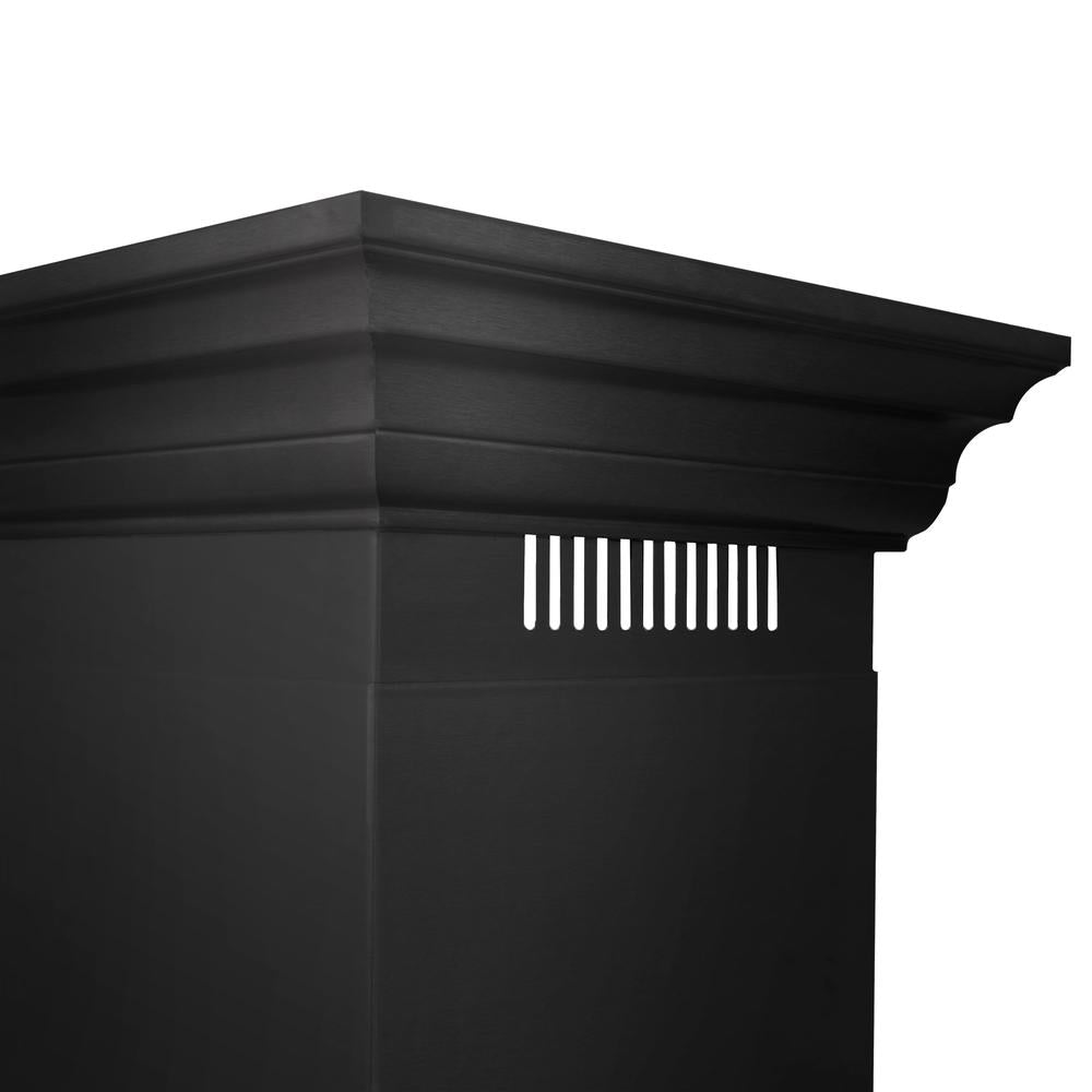 24 In. Convertible Vent Wall Mount Range Hood In Black Stainless Steel With Crown Molding BSKENCRN24