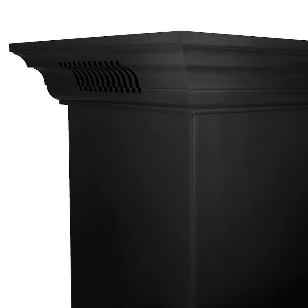 24 In. Crownsound™ Ducted Vent Wall Mount Range Hood In Black Stainless Steel With Built-in Bluetooth Speakers BSKENCRNBT24