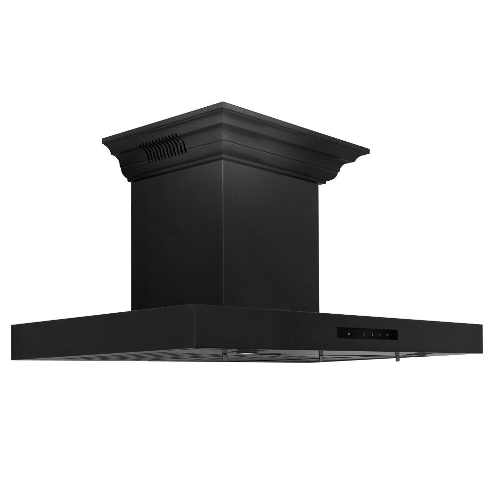 30 In. Crownsound™ Ducted Vent Wall Mount Range Hood In Black Stainless Steel With Built-in Bluetooth Speakers BSKENCRNBT30