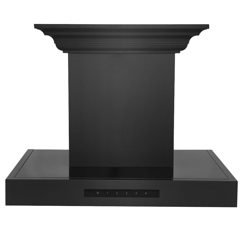 30 In. Crownsound™ Ducted Vent Wall Mount Range Hood In Black Stainless Steel With Built-in Bluetooth Speakers BSKENCRNBT30