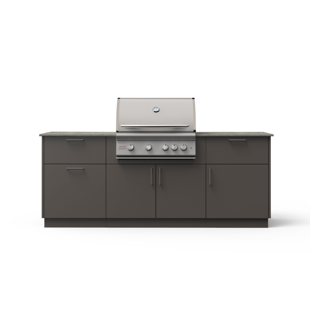 Sunrise 8-Ft Outdoor Kitchen Island w/ 32-Inch Premium LTE+ BSNRS32GUNKEONLP