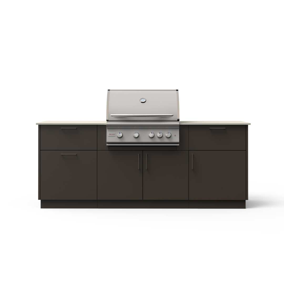 Sunrise 8-Ft Outdoor Kitchen Island w/ 32-Inch Premium LTE+ BSNRS32GUNKEONNG