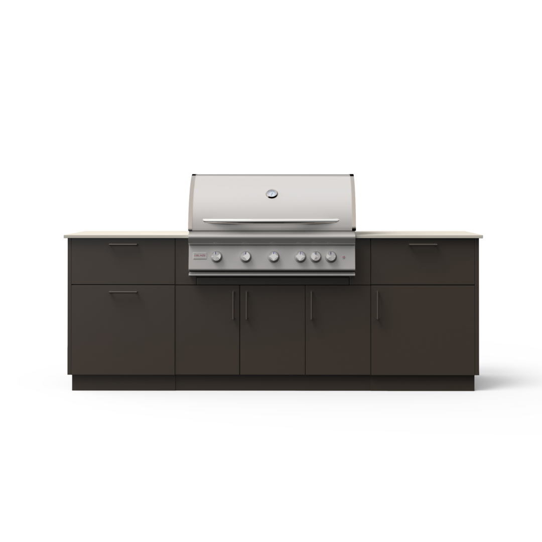 Sunrise 8-Ft Outdoor Kitchen Island w/ 40-Inch Premium LTE+ BSNRS40GUNKEONLP