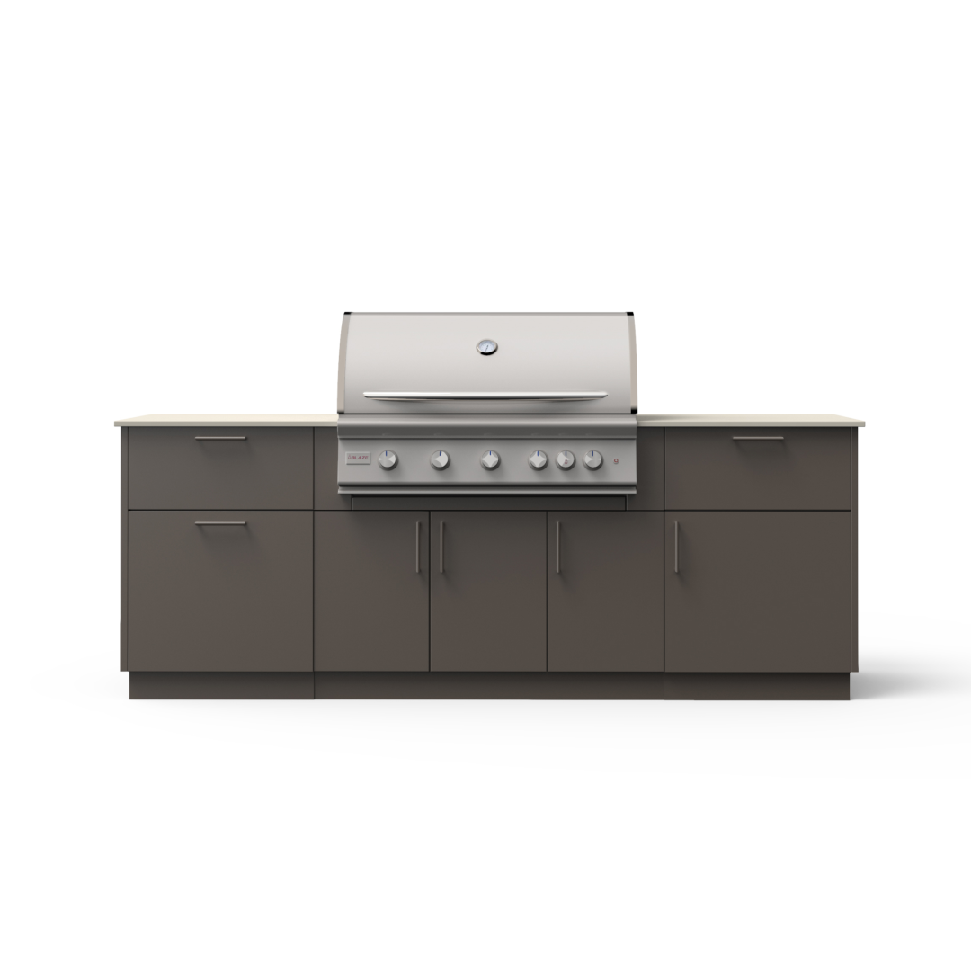 Sunrise 8-Ft Outdoor Kitchen Island w/ 40-Inch Premium LTE+ BSNRS40GUNKEONNG