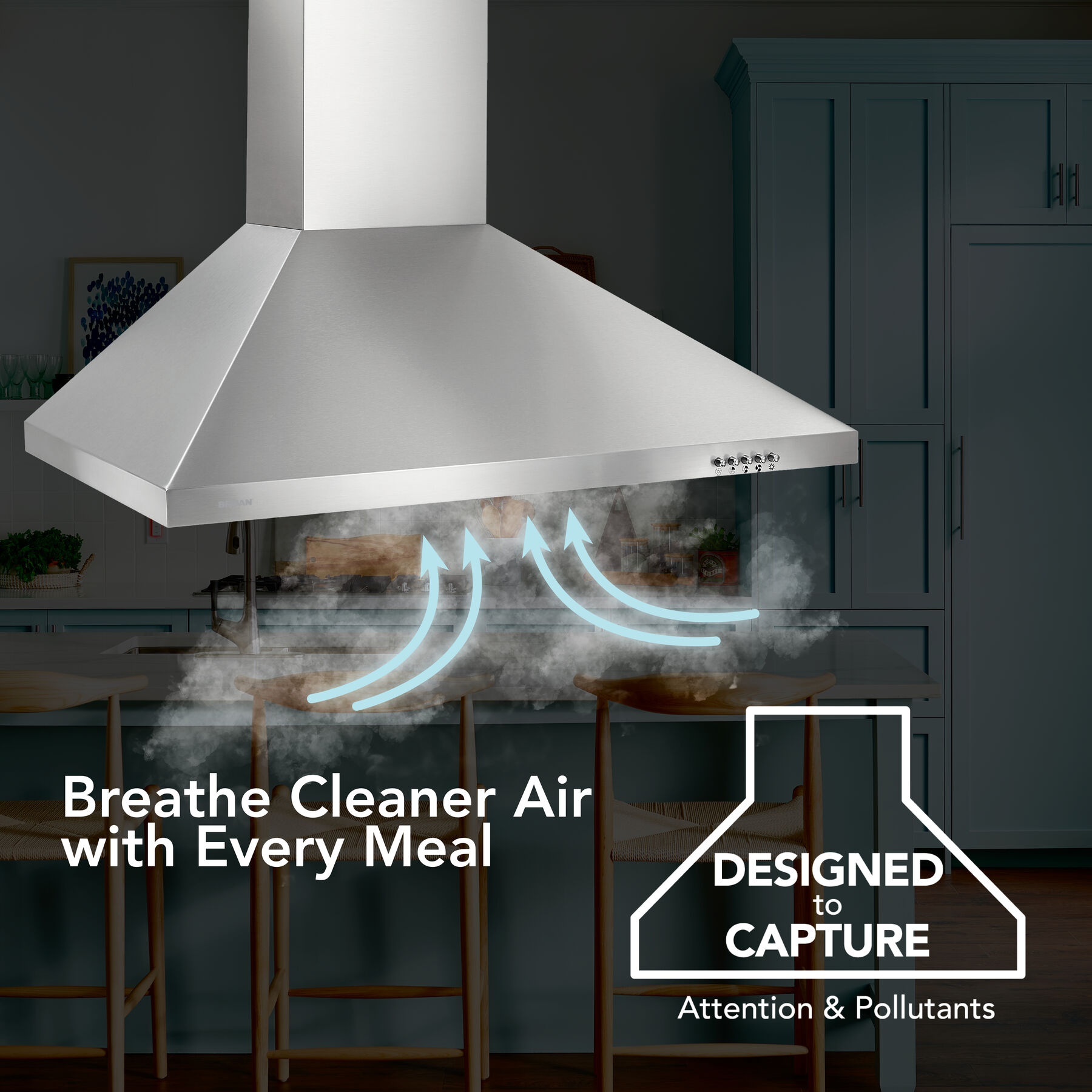 30-Inch Convertible European Style Wall-Mounted Chimney Range Hood, 380 MAX Blower CFM LED Light view 4
