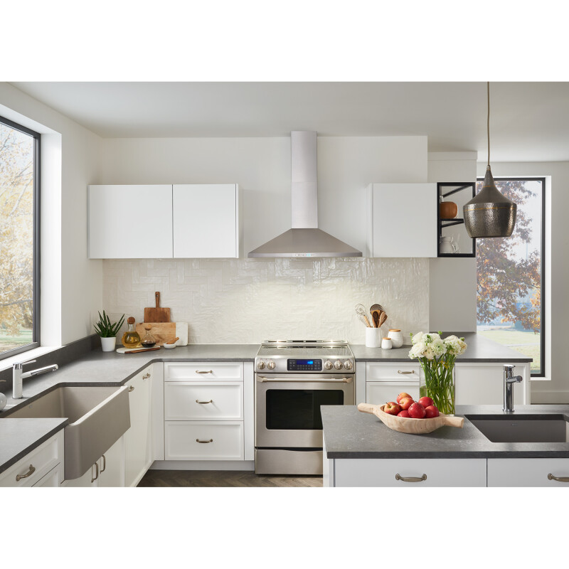 36-Inch Convertible Wall-Mount Pyramidal Chimney Range Hood, 450 MAX CFM BWP2364SS