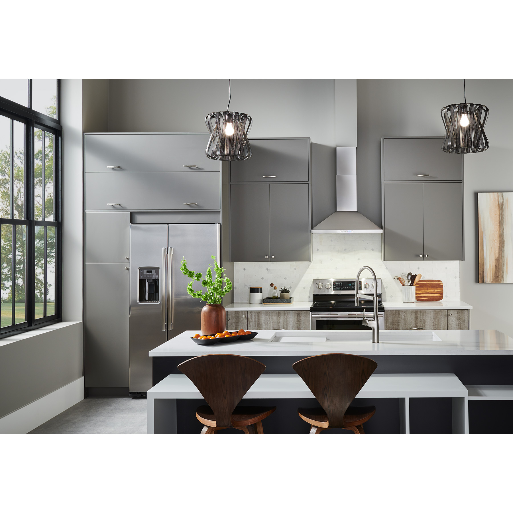 Convertible Wall-Mount Pyramidal Chimney Range Hood view 2