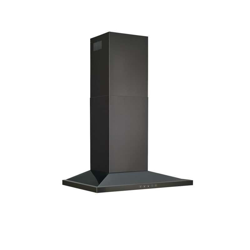 Broan 30-Inch Convertible Wall-Mount Low Profile Pyramidal Chimney Range Hood, 450 Max CFM Black BWS1304BLS Picture 1