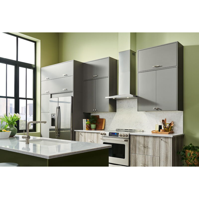 30-Inch Convertible Wall-Mount Low Profile Pyramidal Chimney Range Hood, 450 MAX CFM BWS2304SS