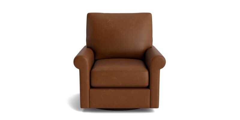 True Custom™ True Custom® Leather Roll Arm Swivel Chair C10005SFL55