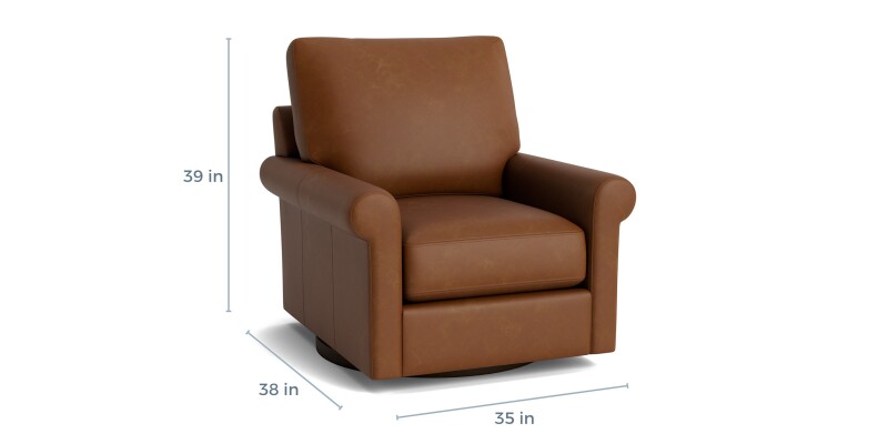 True Custom™ True Custom® Leather Roll Arm Swivel Chair C10005SFL57
