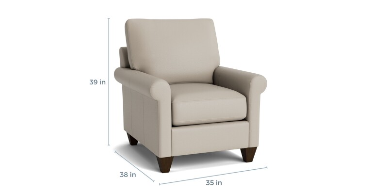 True Custom™ True Custom® Leather Roll Arm Accent Chair C10012SFL58