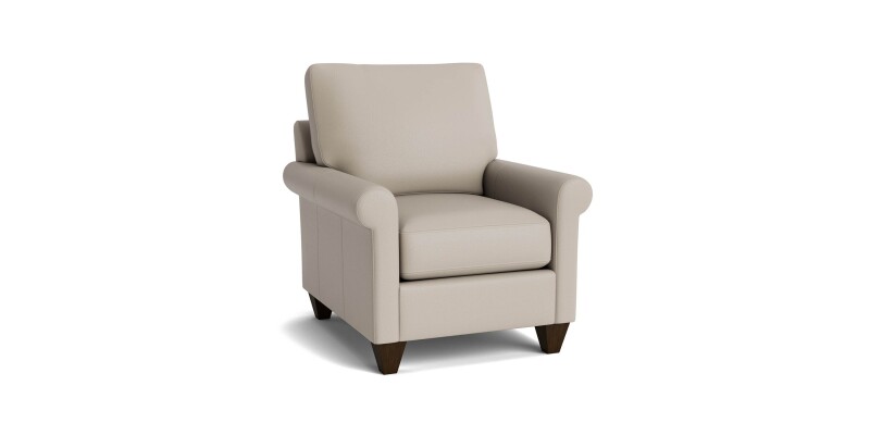 True Custom™ True Custom® Leather Roll Arm Accent Chair C10012SFL61