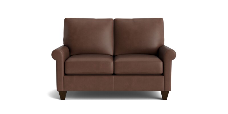 True Custom™ True Custom® Leather Roll Arm Loveseat C10022SFL57