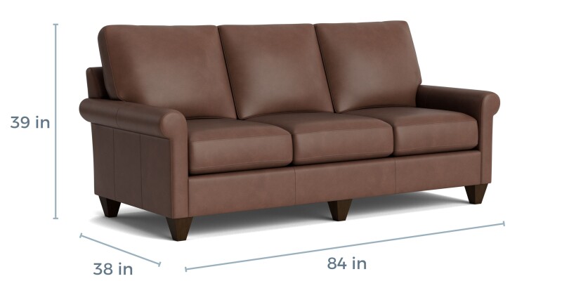 True Custom™ True Custom® Leather Roll Arm Sofa C10072SFL58