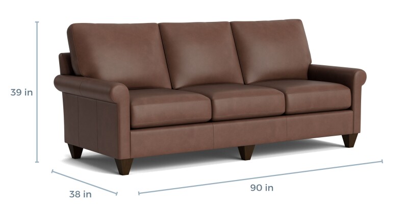 True Custom™ True Custom® Leather Roll Arm Sofa C10082SFL54