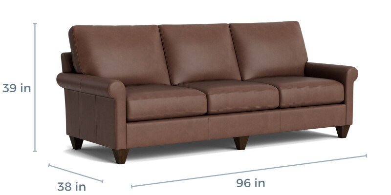 True Custom™ True Custom® Leather Roll Arm Sofa C10092SFL53