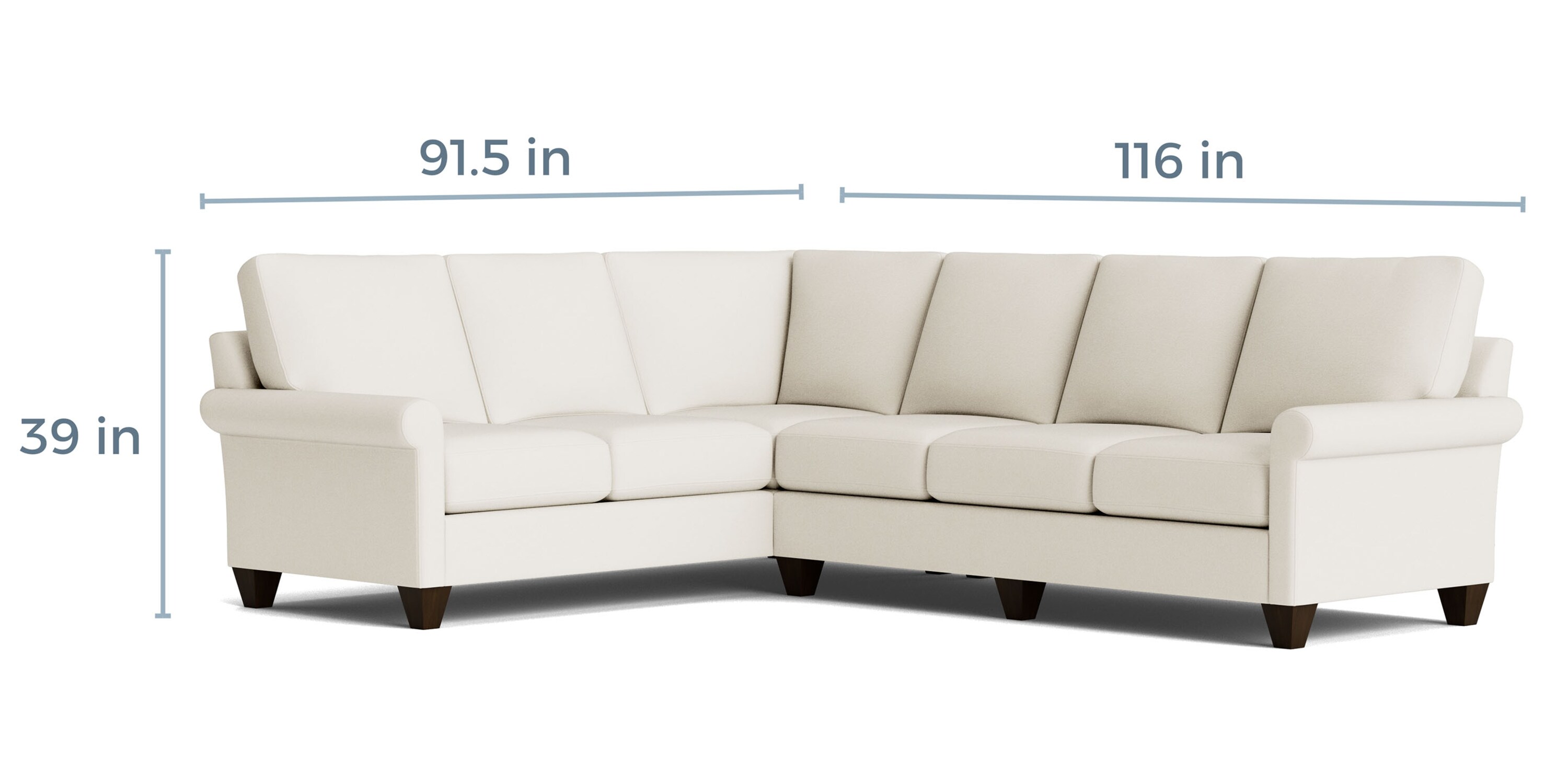 True Custom™ True Custom® Roll Arm L-Shaped Sectional C100L6661SFKIT28