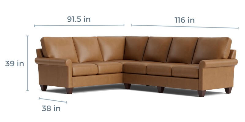 True Custom™ True Custom® Leather Roll Arm L-Shaped Sectional C100L6661SFLKIT61