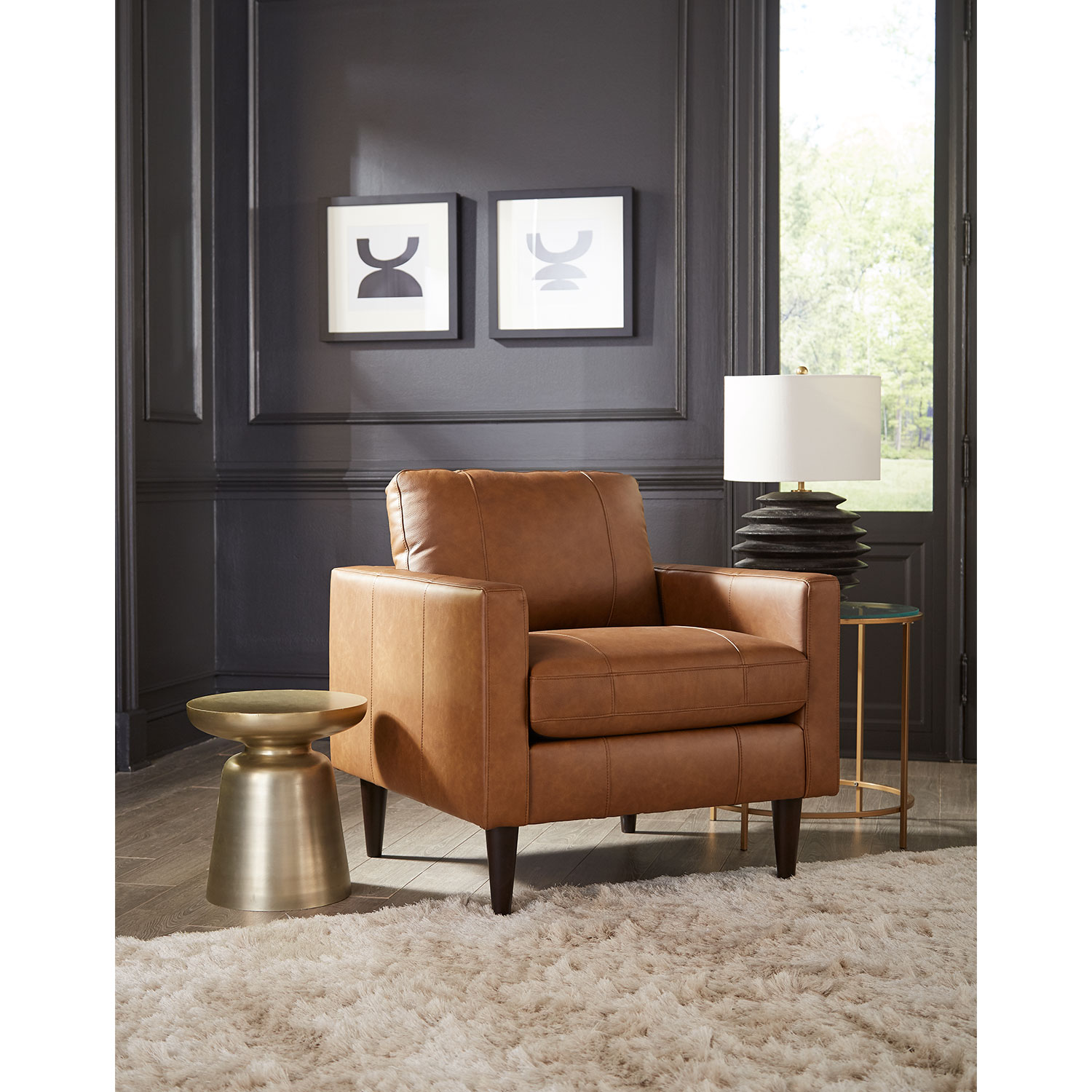 Trafton - Modern, Club Chair - Dark Walnut - C10DW C10DW