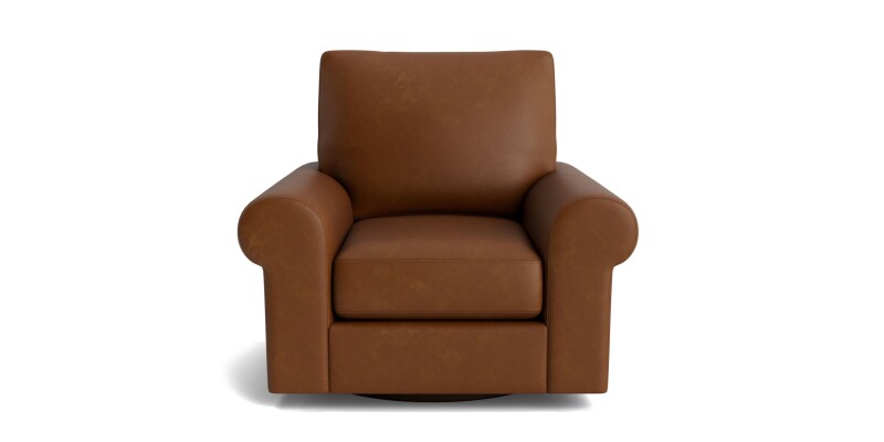 True Custom™ True Custom® Leather Large Roll Arm Swivel Chair C20005SFL52