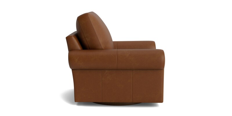 True Custom™ True Custom® Leather Large Roll Arm Swivel Chair C20005SFL55