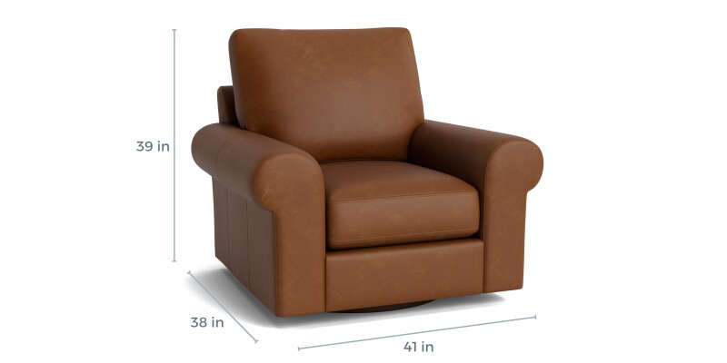 True Custom™ True Custom® Leather Large Roll Arm Swivel Chair C20005SFL59