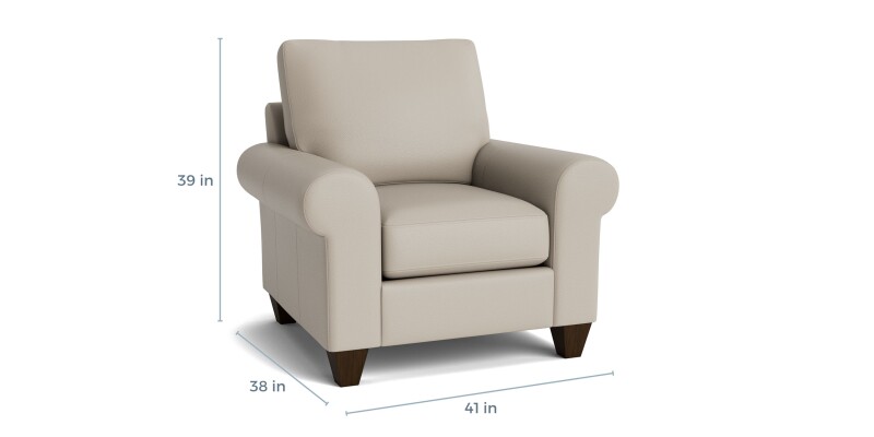 True Custom™ True Custom® Leather Large Roll Arm Accent Chair C20012SFL53