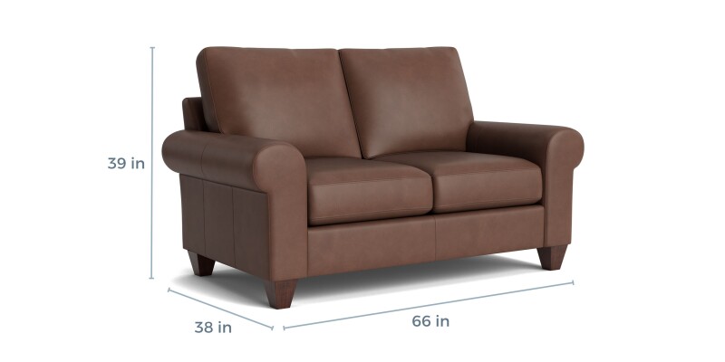 True Custom™ True Custom® Leather Large Roll Arm Loveseat C20022SFL56