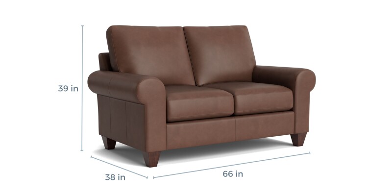 True Custom™ True Custom® Leather Large Roll Arm Loveseat C20022SFL60