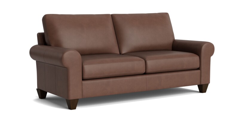 True Custom™ True Custom® Leather Large Roll Arm Studio Sofa C20052SFL52