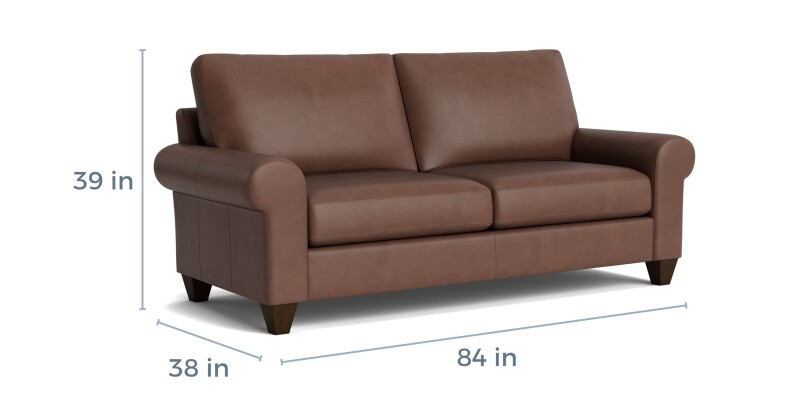 True Custom™ True Custom® Leather Large Roll Arm Studio Sofa C20052SFL53
