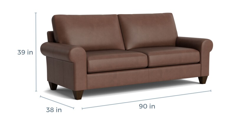 True Custom™ True Custom® Leather Large Roll Arm Sofa C20062SFL61