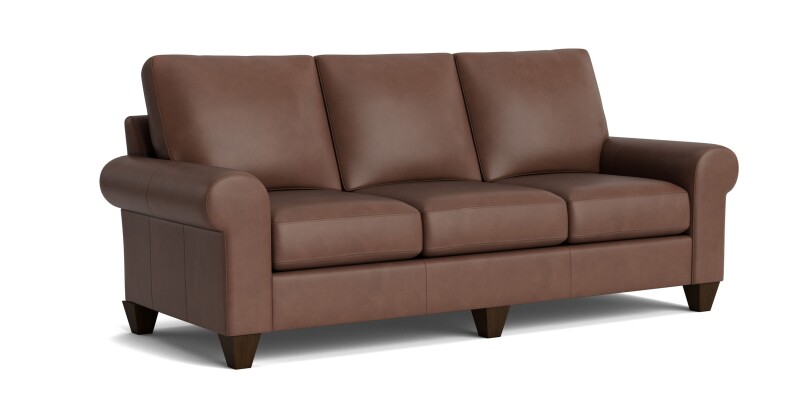 True Custom™ True Custom® Leather Large Roll Arm Sofa C20072SFL53