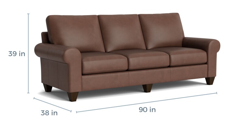 True Custom™ True Custom® Leather Large Roll Arm Sofa C20072SFL60