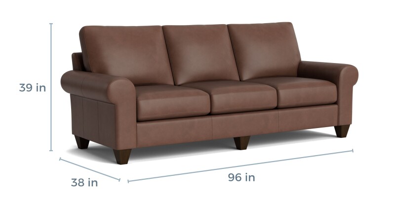 True Custom™ True Custom® Leather Large Roll Arm Sofa C20082SFL60