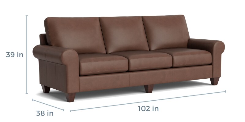True Custom™ True Custom® Leather Large Roll Arm Sofa C20092SFL58