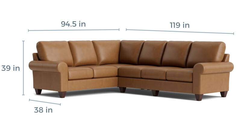 True Custom™ True Custom® Leather Large Roll Arm L-Shaped Sectional C200L6661SFLKIT53
