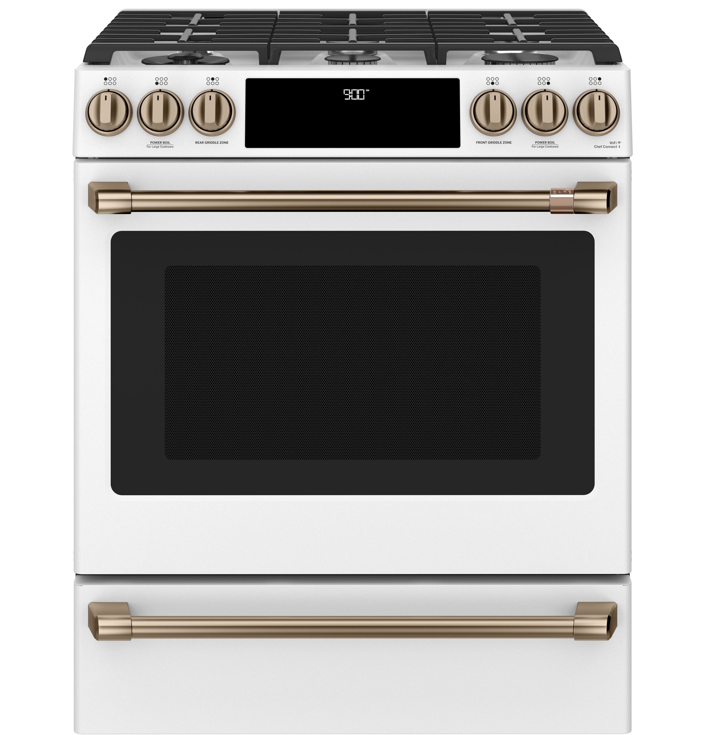 Café 30" Smart Slide-in, Front-control, Dual-fuel Range With Warming Drawer C2S900P4MW2